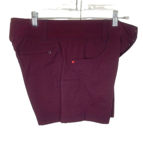 SOLD** Title Nine Women's Size 12 CLAMBER Hiking Climbing Shorts 5" Maroon - Picture 8 of 12